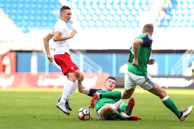 Football. UEFA U19 Championship Qualifiers. Northern Ireland - Poland. 04.10.2017