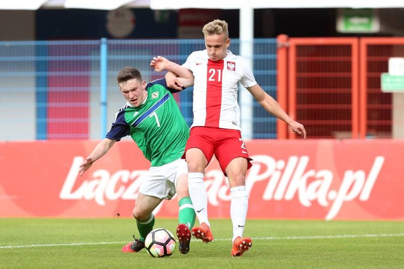 Football. UEFA U19 Championship Qualifiers. Northern Ireland - Poland. 04.10.2017