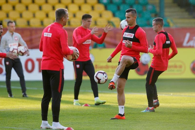 Football. Poland national team. Training. 09.10.2018