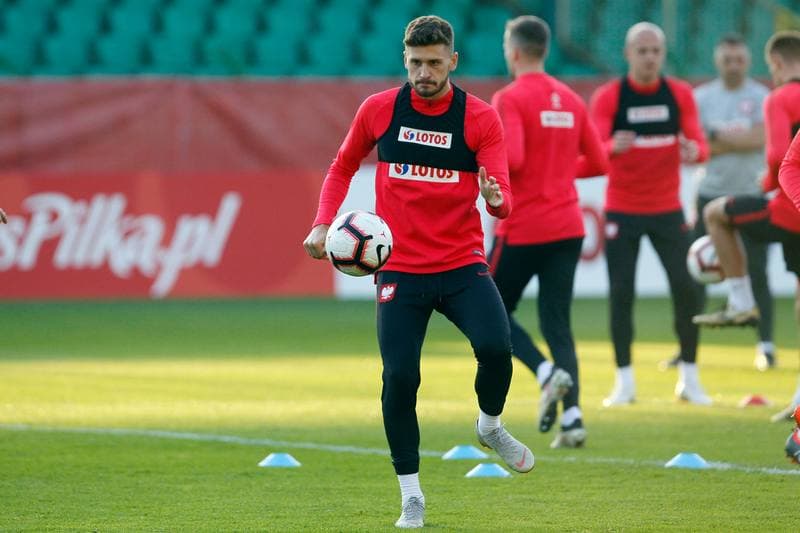Football. Poland national team. Training. 09.10.2018