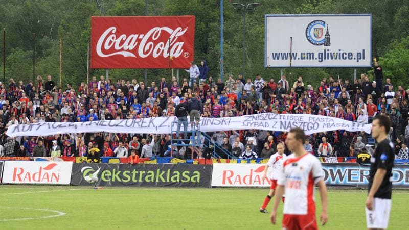 Football. Ekstraklasa. Piast Gliwice - Cracovia Krakow. 15.05.2010