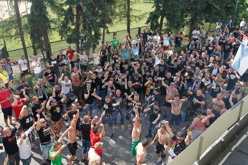Football. Zaglebie Sosnowiec. Celebration. 27.05.2018