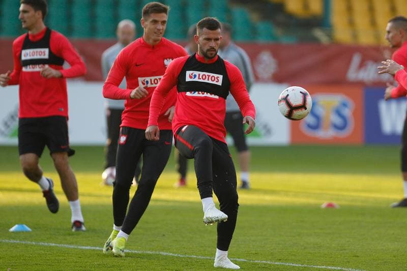 Football. Poland national team. Training. 09.10.2018