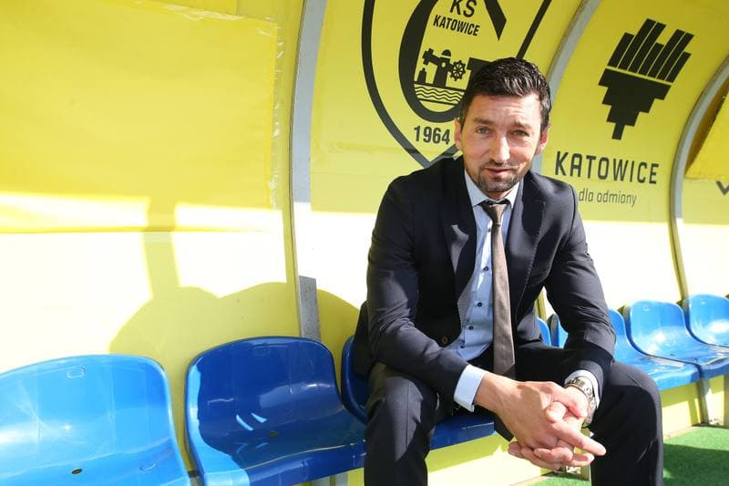 Football. GKS Katowice. Press Conference. 15.10.2018