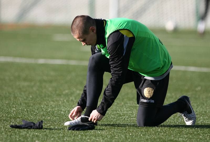 Football. GKS Katowice. Training. 06.02.2014