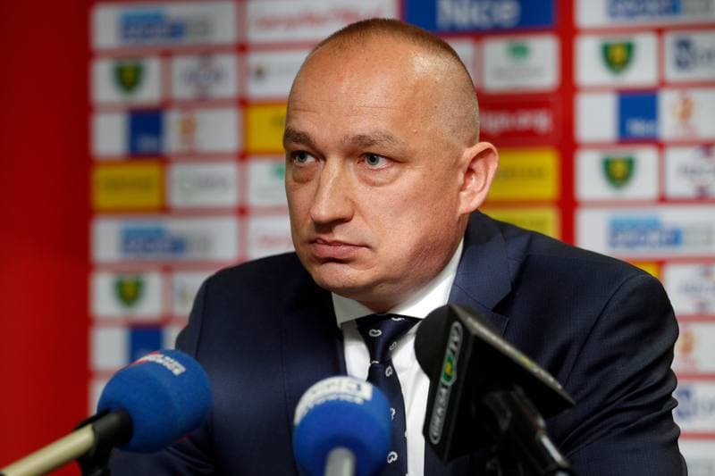 Football. GKS Katowice. Press Conference. 15.05.2018