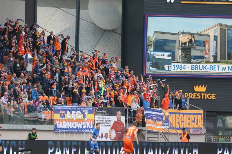 Football. Lotto Ekstraklasa. Bruk-Bet Termalica Nieciecza - Lech Poznan. 07.05.2017