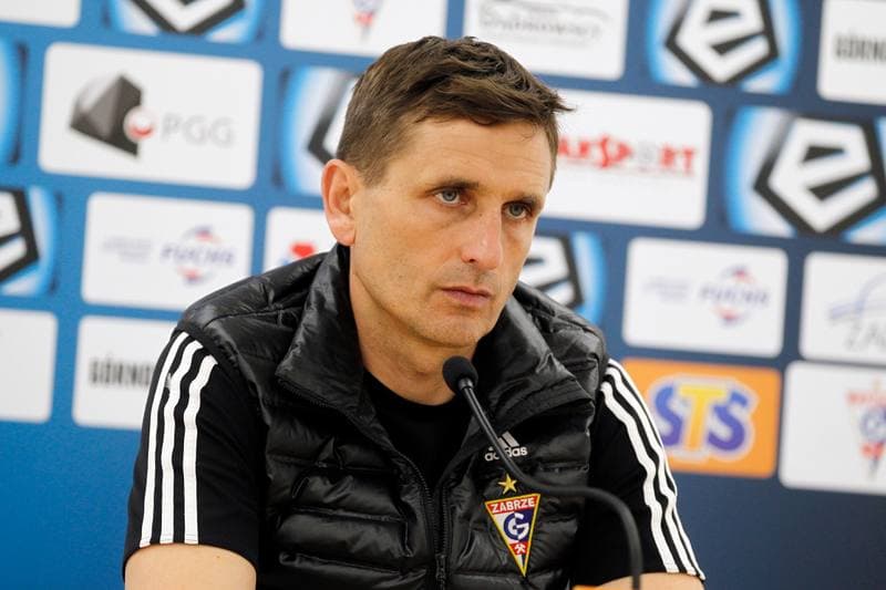 Football. Gornik Zabrze. Press Conference. 17.04.2019