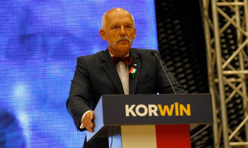 Janusz Korwin-Mikke. Partia Korwin. Press Conference. 26.09.2015