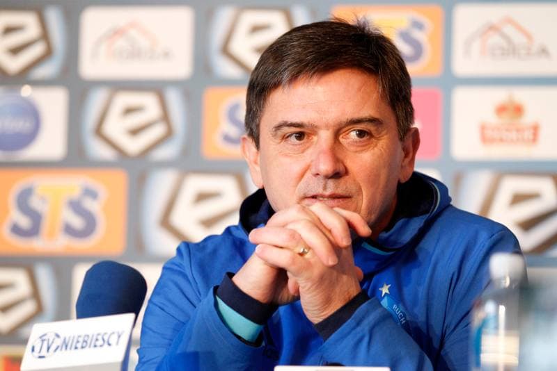 Football. Ruch Chorzow. Press Conference. 09.03.2017