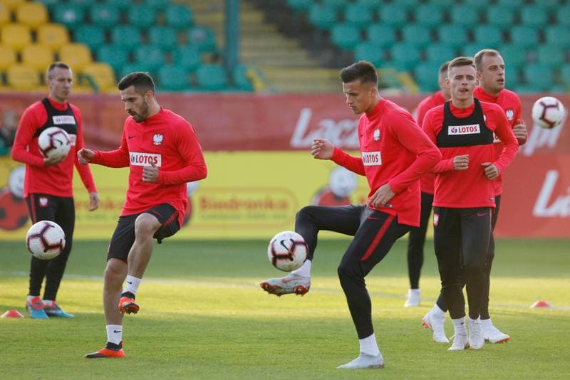 Football. Poland national team. Training. 09.10.2018