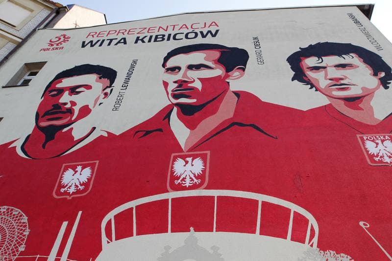 Football. Poland national team. Mural. 10.10.2018