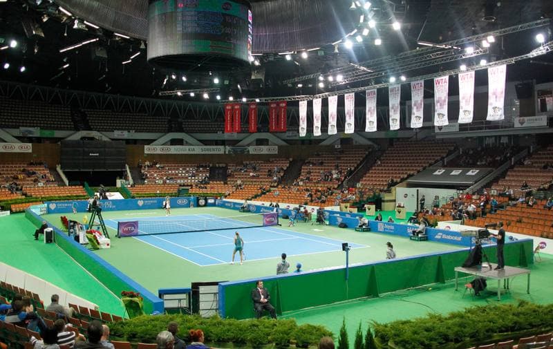 Tennis. Katowice Open 2015. Camila Giorgi - Magda Linette. 08.04.2015
