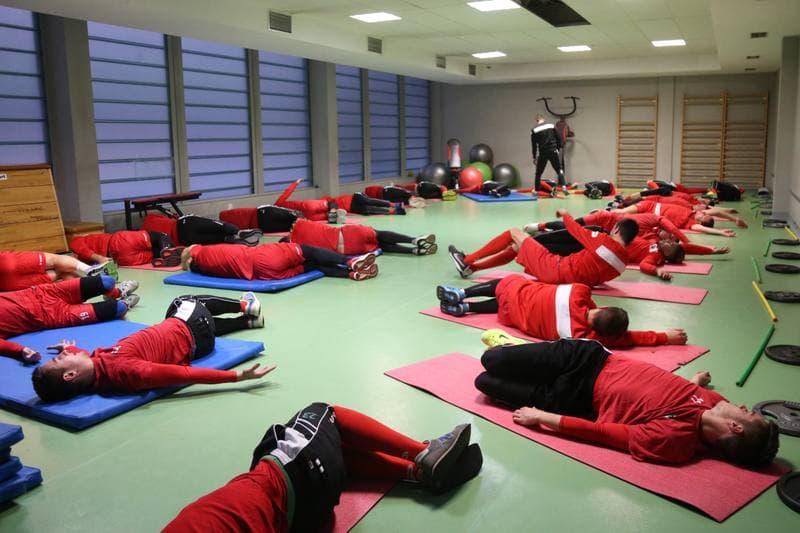 Football. Zaglebie Sosnowiec. Training. 09.01.2017