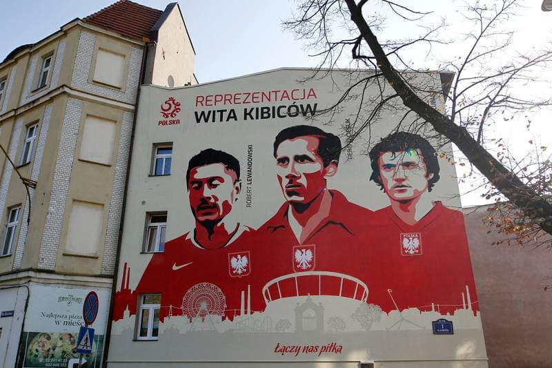 Football. Poland national team. Mural. 10.10.2018
