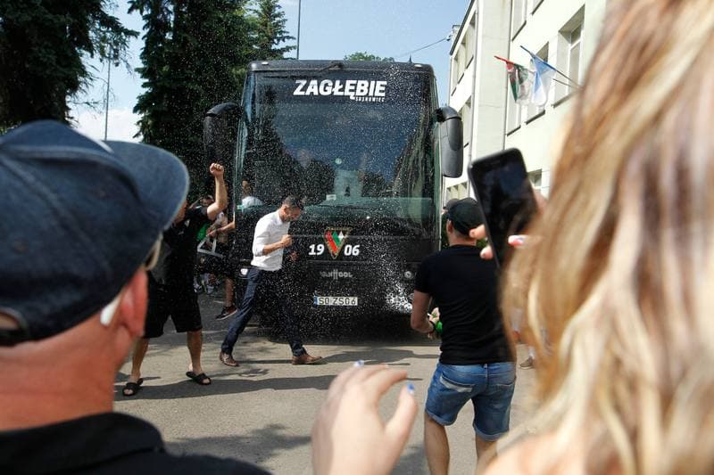 Football. Zaglebie Sosnowiec. Celebration. 27.05.2018