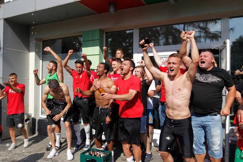 Football. Zaglebie Sosnowiec. Celebration. 27.05.2018