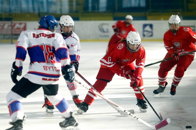 Ice Hockey. Slaska Liga Mlodzikow. Polonia Bytom - Reprezentacja Polski Kobiet. 06.09.2018