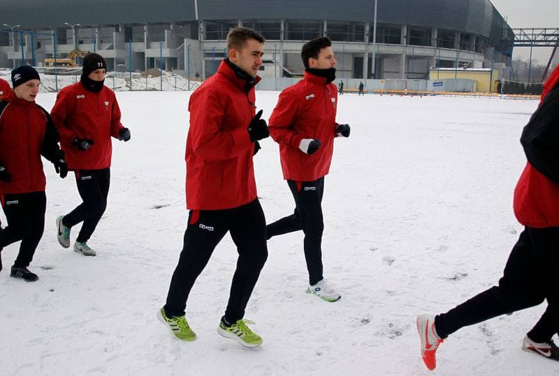 Football. GKS Tychy. Training. 07.01.2015