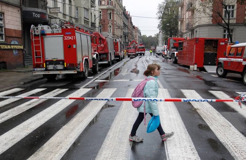 Demolition of Tenement House at Chopin Street Destroyed by Gas Explosion. Katowice. 23.10.2014