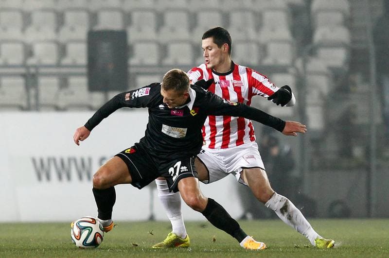 Football. T-Mobile Ekstraklasa. Cracovia Krakow - Jagiellonia Bialystok. 06.12.2014