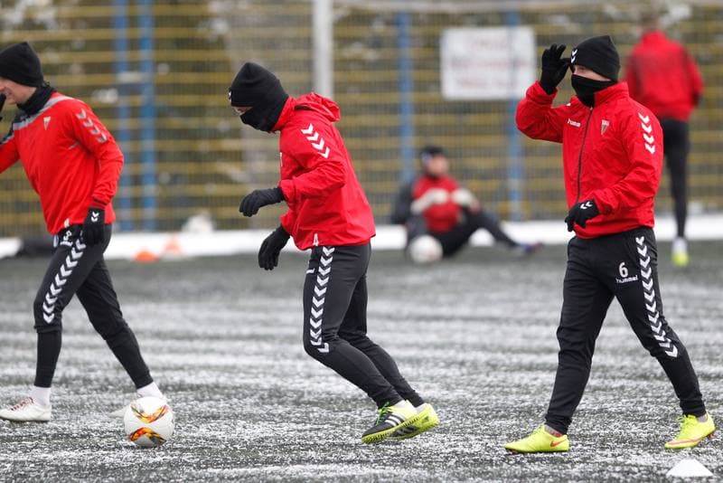 Football. GKS Tychy. Training. 06.01.2017