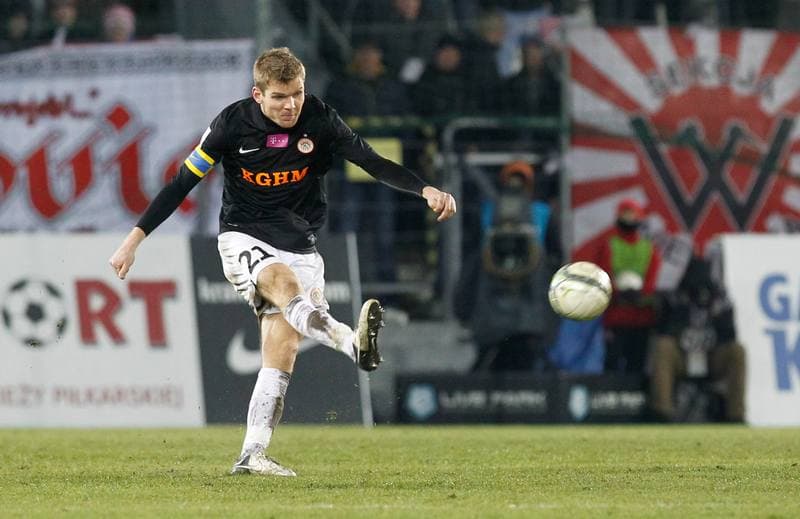 Football. T-Mobile Ekstraklasa. Cracovia Krakow - Zaglebie Lubin. 09.12.2013