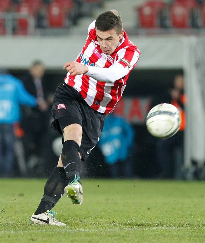 Football. T-Mobile Ekstraklasa. Cracovia Krakow - Zaglebie Lubin. 09.12.2013