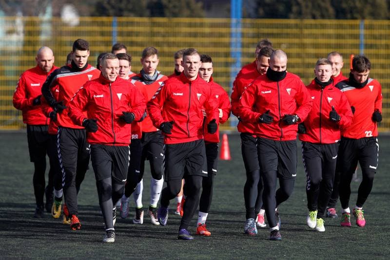 Football. GKS Tychy. Training. 18.01.2018