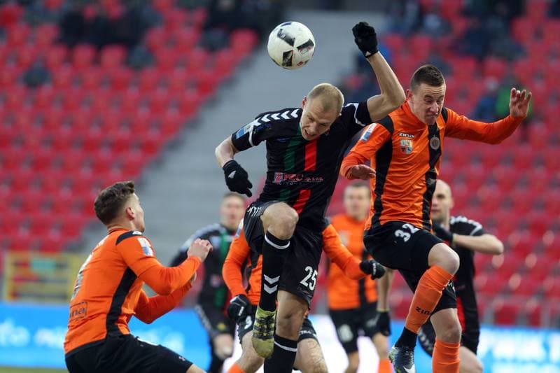 Football. Nice I Liga. GKS Tychy - Chrobry Glogow. 03.03.2018