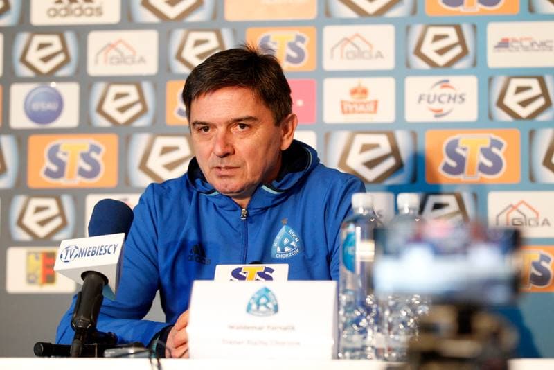Football. Ruch Chorzow. Press Conference. 09.03.2017