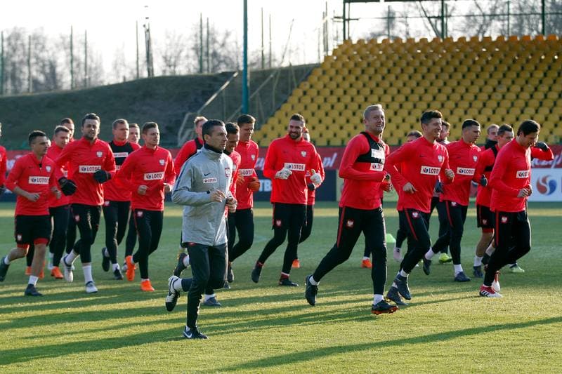 Football. Poland national team. Training. 25.03.2018