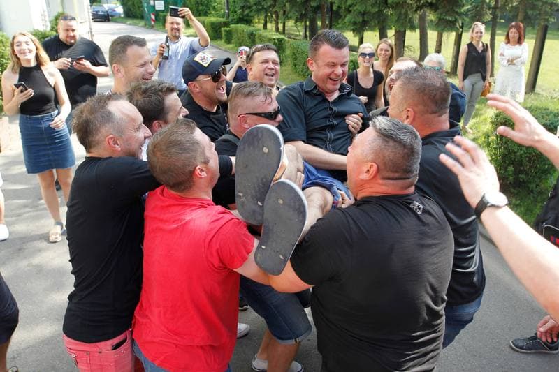Football. Zaglebie Sosnowiec. Celebration. 27.05.2018