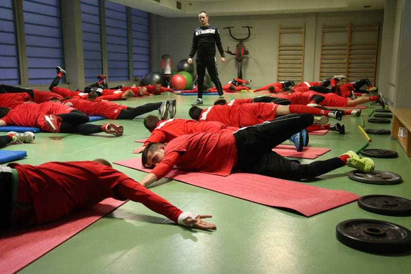 Football. Zaglebie Sosnowiec. Training. 09.01.2017