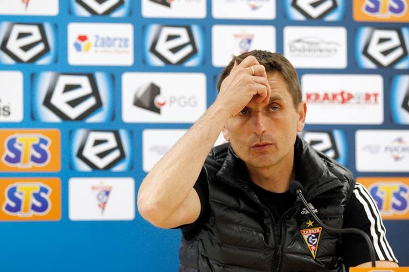 Football. Gornik Zabrze. Press Conference. 17.04.2019