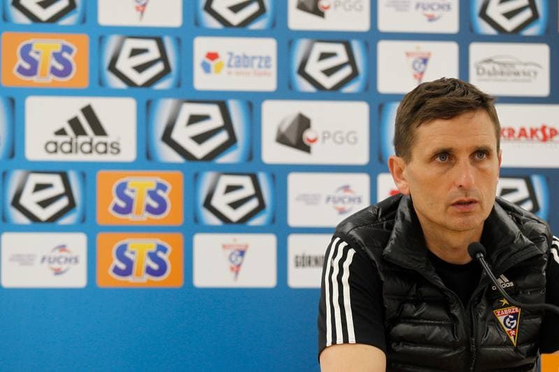 Football. Gornik Zabrze. Press Conference. 17.04.2019