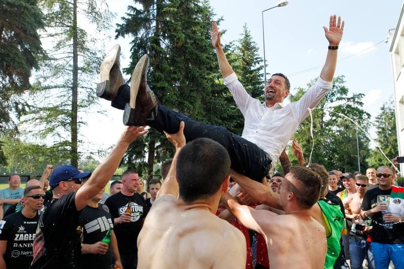 Football. Zaglebie Sosnowiec. Celebration. 27.05.2018