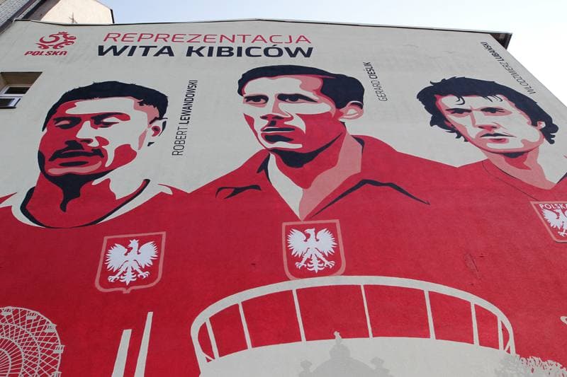 Football. Poland national team. Mural. 10.10.2018