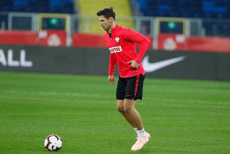 Football. Poland national team. Training. 10.10.2018