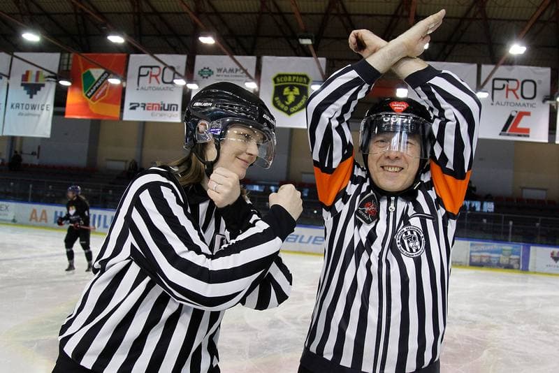 Ice Hockey. Girls Global Game. White - Black. 18.02.2017