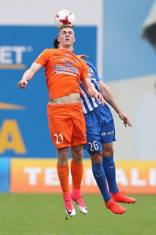 Football. Lotto Ekstraklasa. Bruk-Bet Termalica Nieciecza - Lech Poznan. 07.05.2017