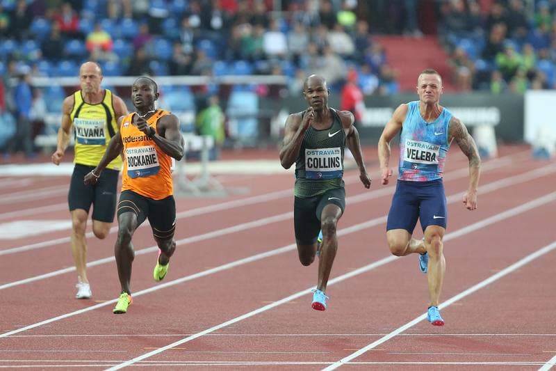 Athletics. IAAF Golden Spike Ostrava. Mike Rodgers - Justin Gatlin - Ben Meite. 13.06.2018