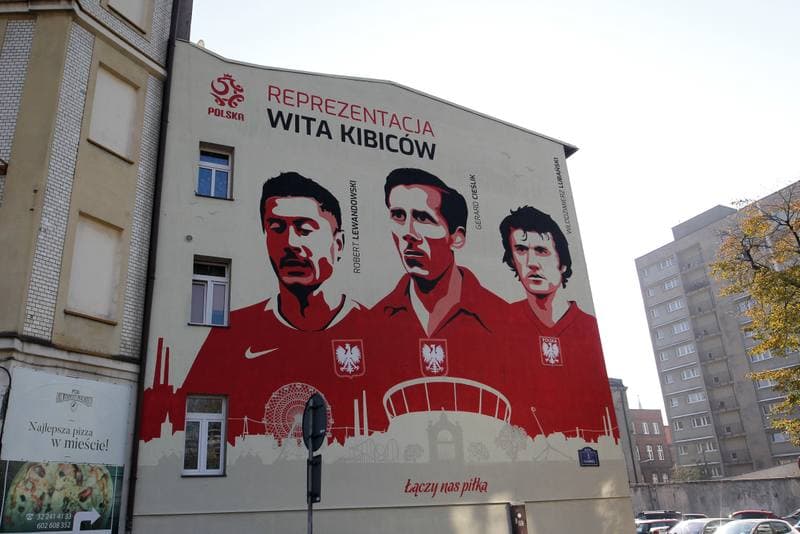 Football. Poland national team. Mural. 10.10.2018