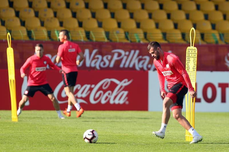 Football. Poland national team. Training. 12.10.2018