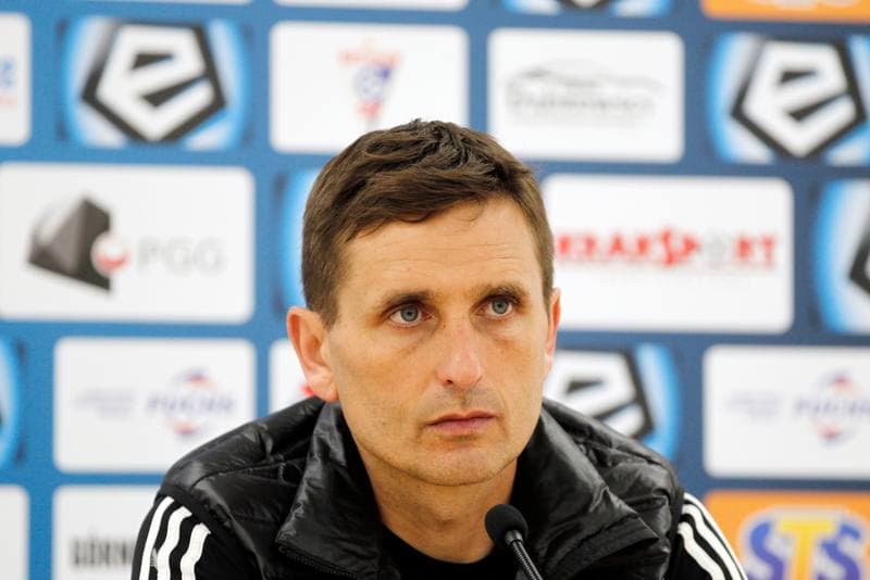 Football. Gornik Zabrze. Press Conference. 17.04.2019