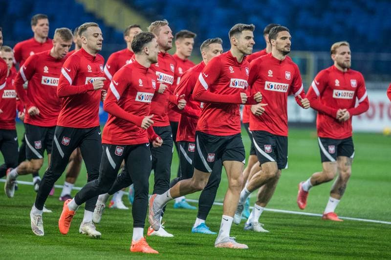 Football. Poland national team. Training. 21.03.2022