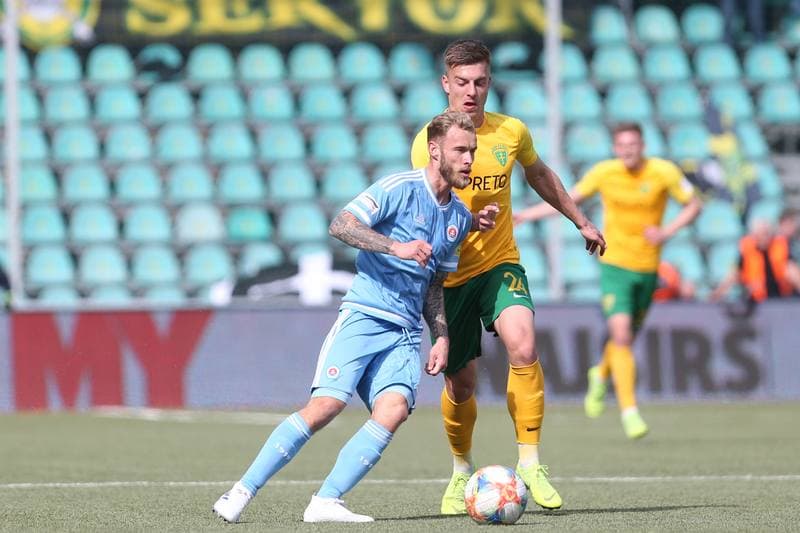 Football. Fortuna Liga. MSK Zilina - Slovan Bratislava. 14.04.2019