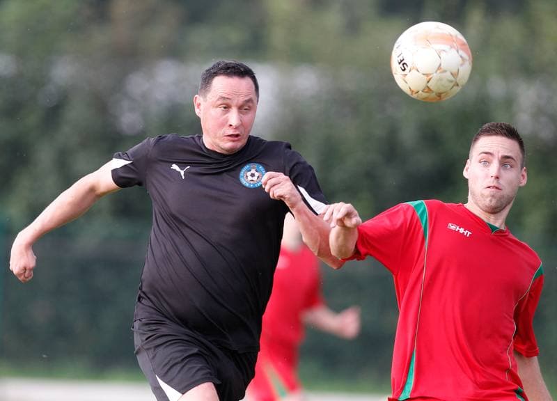 Football. Puchar Polski. Strazak Mikolow - Reprezentacja Slaska Oldboyow. 09.09.2014