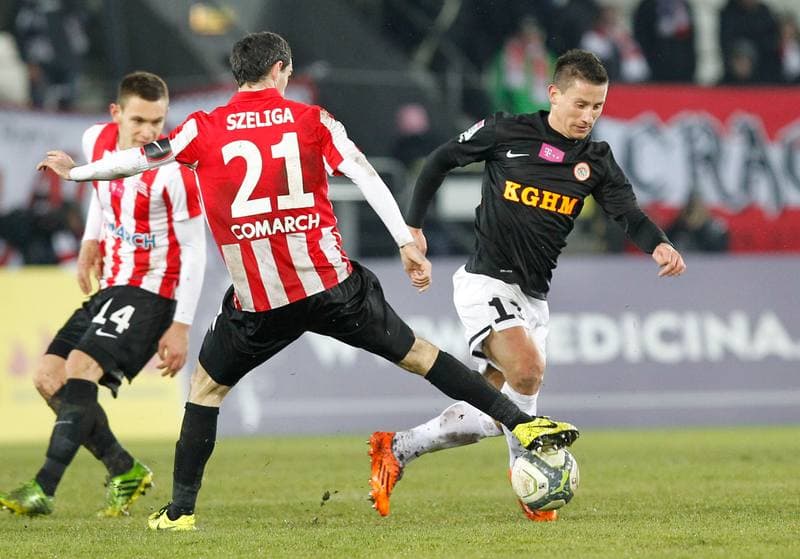 Football. T-Mobile Ekstraklasa. Cracovia Krakow - Zaglebie Lubin. 09.12.2013