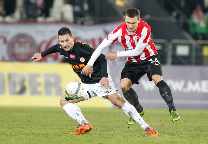 Football. T-Mobile Ekstraklasa. Cracovia Krakow - Zaglebie Lubin. 09.12.2013